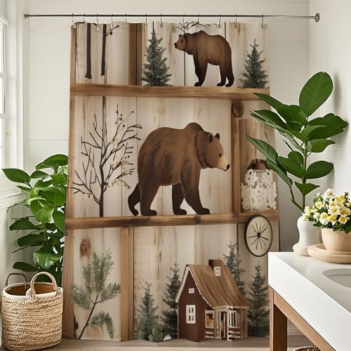 Rustic Cabin Bear 60x72
