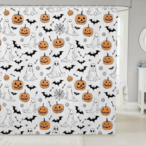 Halloween shower curtain spooktacular 72x78 inches