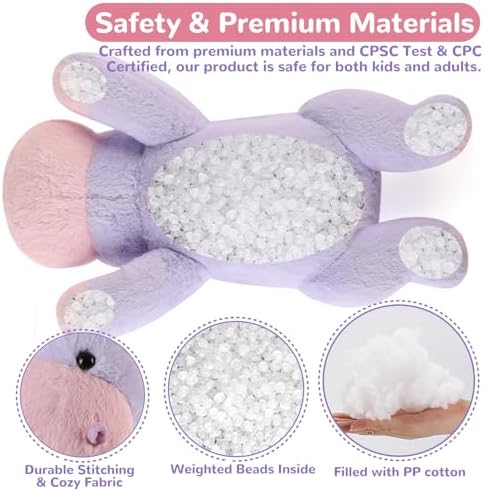 Meowtastic Hippo Weighted Plush Toy - 28 Inch 5 Pounds Comfort Pillow