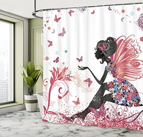 Ambesonne Fantasy Shower Curtain with 12 Hooks Pale Ruby