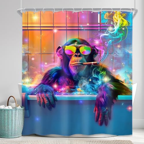 Funny Monkey Waterproof Perfect for Bathroom Decor