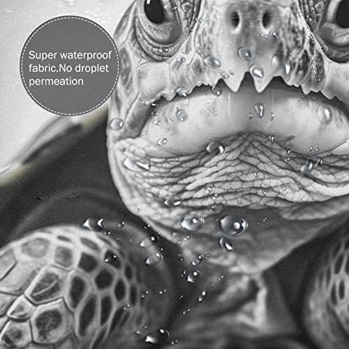 TIFAIR Turtle Animal shower curtain set Boho black white theme waterproof 72x72