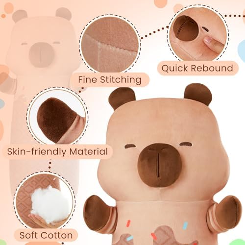 Adorable Fluffy Plush Pillow - Capybara Design