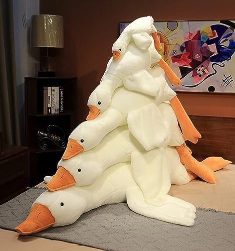Bacmaze White Goose Plush Pillow 20 Inch Cute Toy Stuffed Animal