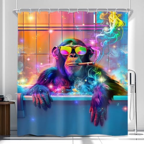 Funny Monkey Waterproof Perfect for Bathroom Decor
