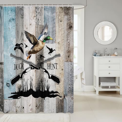 Duck Hunting discharged 72 x 72 with 12 Hooks Waterproof Rustic Style