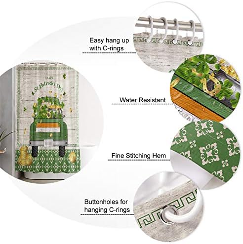 TocaHome Waterproof Shower Curtain with St Patricks Day Design - 54x78 inch