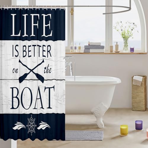 distressing for Lake Life shower curtain
