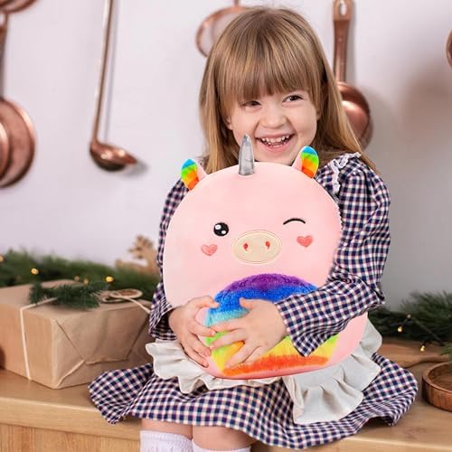Easfan Rainbow Unicorn Plush Pillow