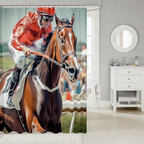Horse Racing Shower Curtain Set - Exciting Kids Increments
