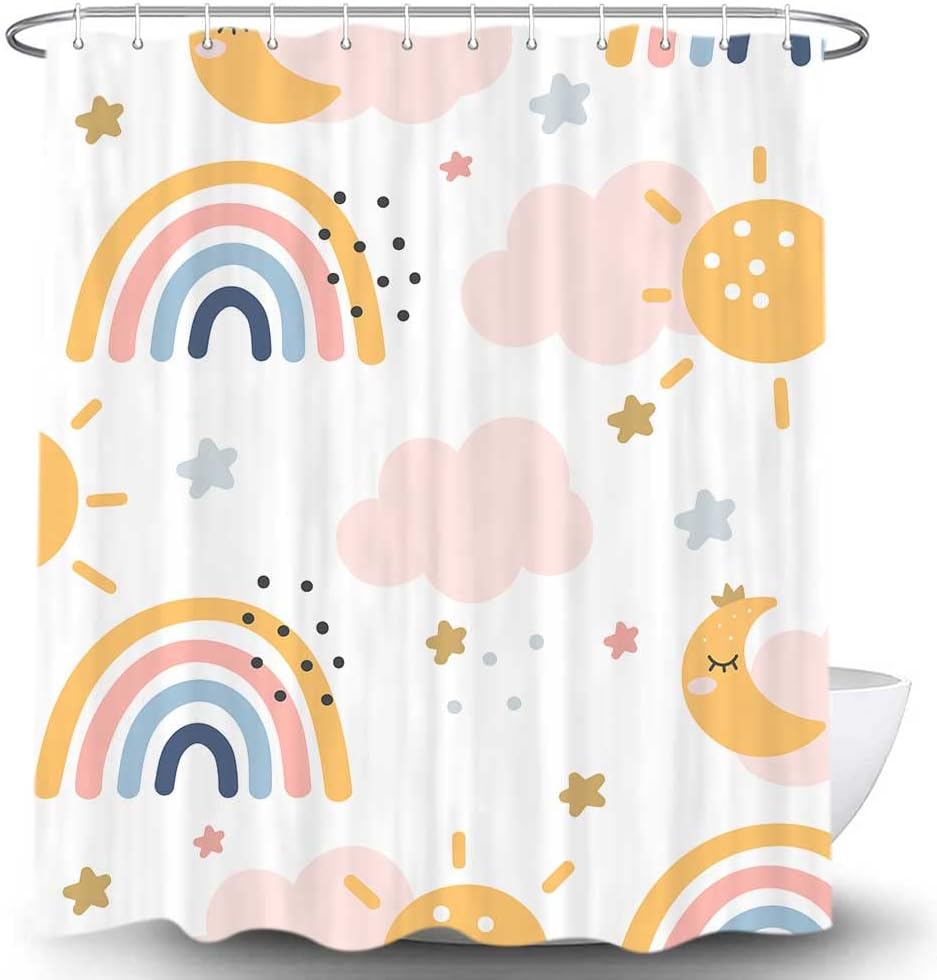 Sweet Pastel Boho shower curtain for kids