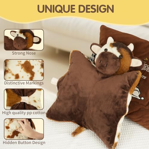 15 Cute Cow Plush Pillow - Multi-Purpose