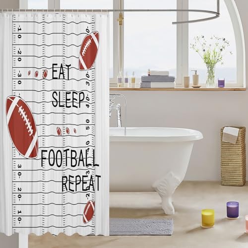 Jejeloiu Kids Football Shower Curtain 72x84