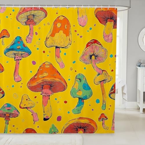 Cute Mushroom Bath Curtain Set