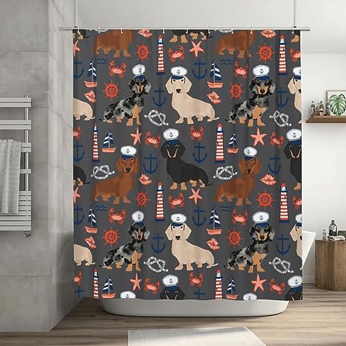 XOEIRAN Nautical Sailor Dachshund Bath