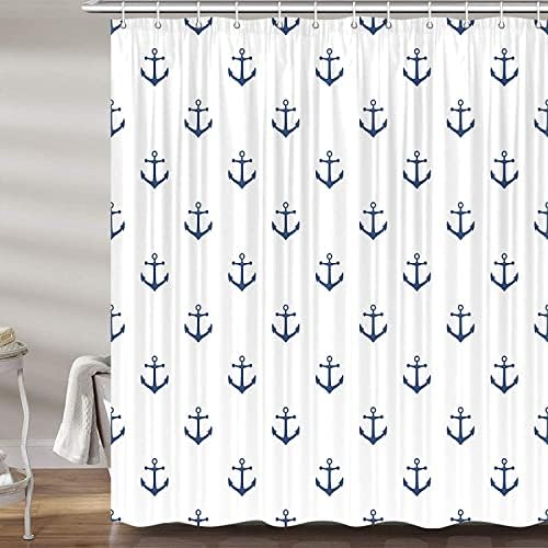 DYNH Nautical Anchor Long Shower Curtain Set