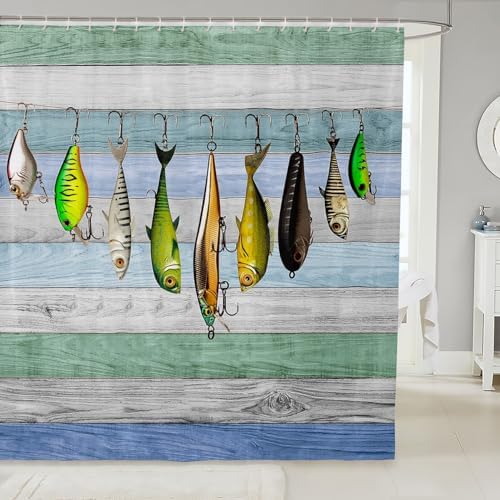 Erosebrdial Colorful Fish Bathroom Shower Curtain Sets