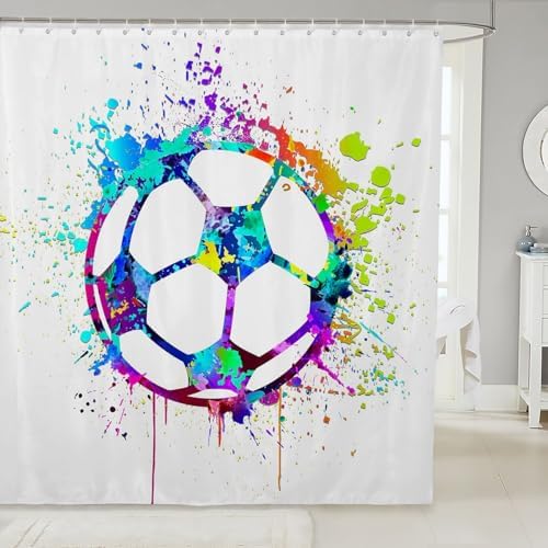 Soccer shower curtain 72x72 Inch
