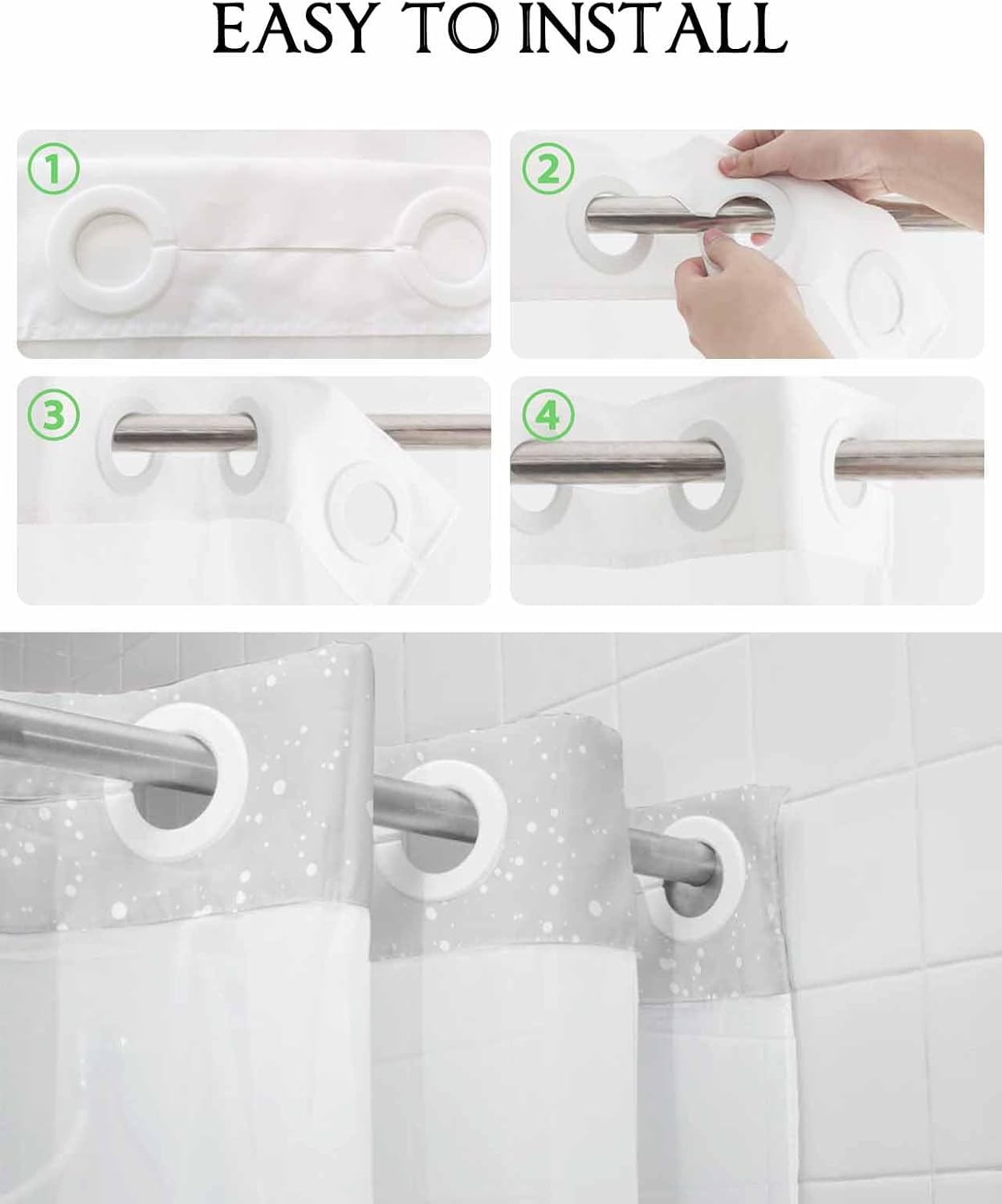 Stunning No Hook Shower Curtain Set