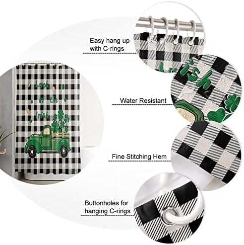 St Patricks Day Shower Curtain - Water Repellent Functional Bathroom Decor