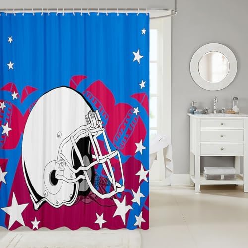 72 American Football Sports Shower Curtain Set