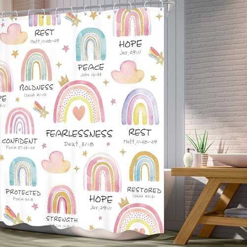Ufeela Kids Wall Hanging with Bible Verses Rainbow