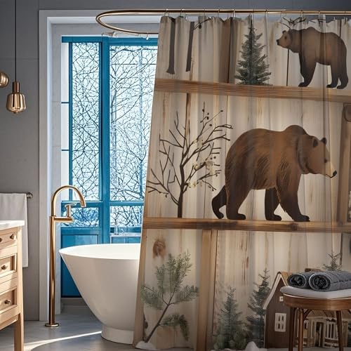 Rustic Cabin Bear 60x72