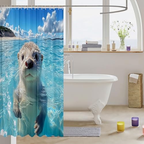French Adventure Sea Otter Shower Curtain Set