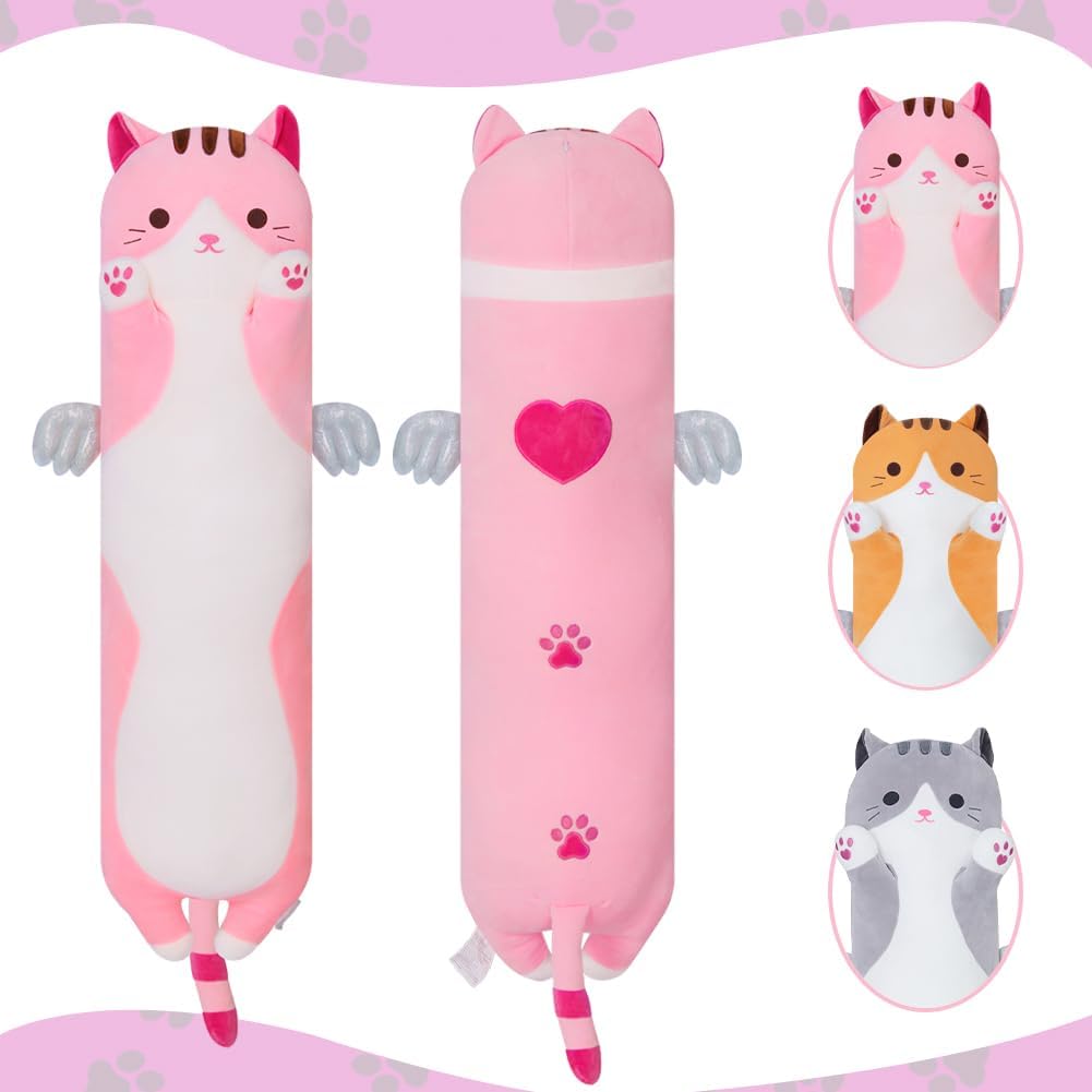 A Squishy Pink Cat Plush Pillow