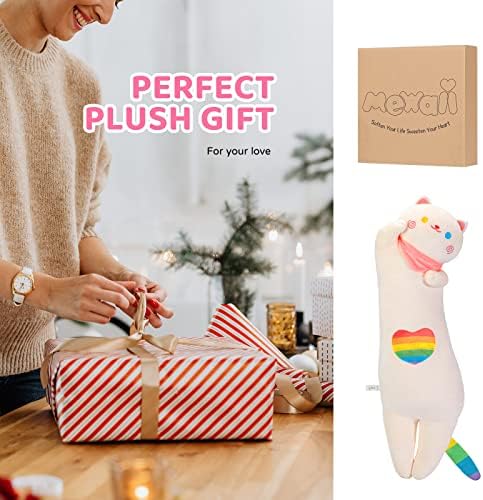 Rainbow Cat Plush Pillow Soft Ergonomic Perfect for Relaxation