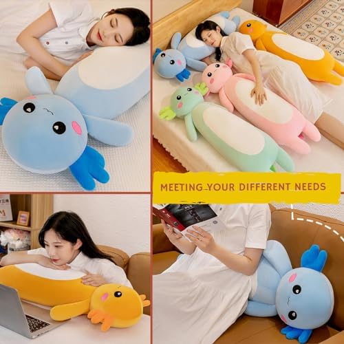 Axolotl Plush Pillow - Cute Stuffed Animal Best for Reading Relaxation Naps