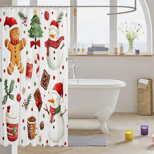 Castles Gingerbread Man Waterproof Bath Shower Curtain Set
