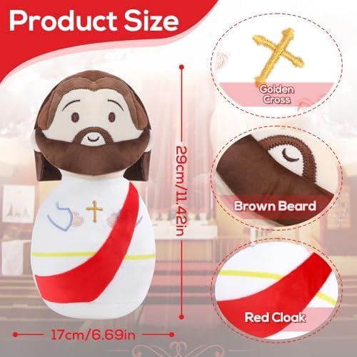 Sturdy Plush Jesus Figure for Kids 11 Inch