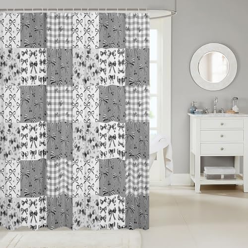 Feelyou Grey Bow Shower Curtain