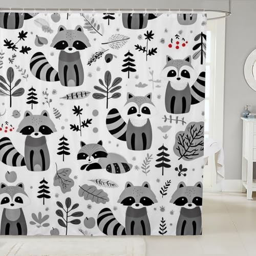 Racoon Bath Curtain for Kids