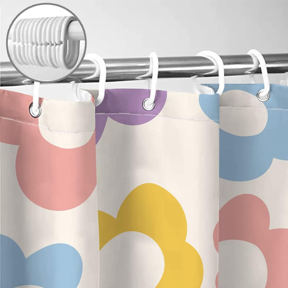 Sanzugh Pastel Flower 70s Boho Bath curtain