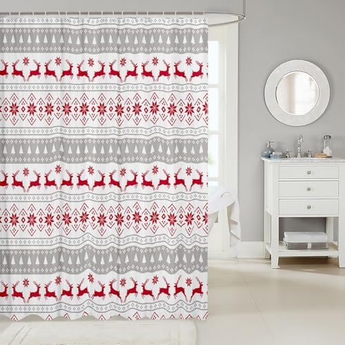 Feelyou Christmas Deer Shower Curtain Set - 72x78-Inch waterproof