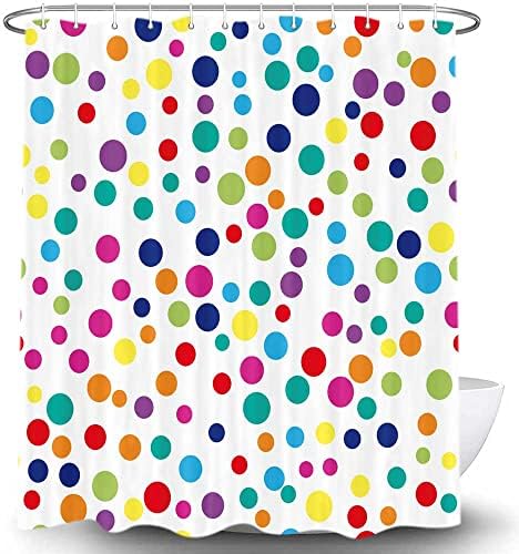 Kids Rainbow Shower Curtain Set with Hooks