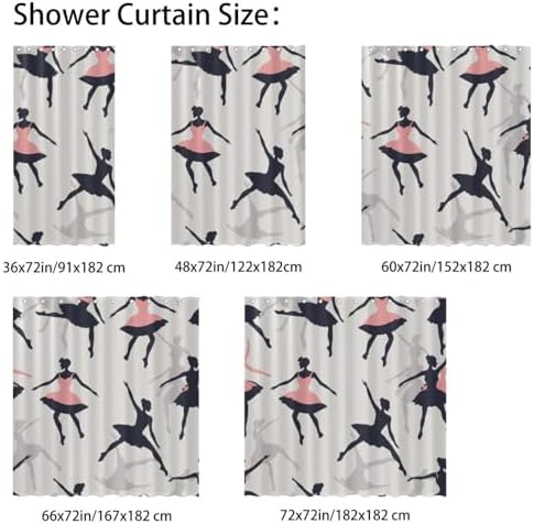 Stunning 48x72 inch shower curtain set with 9 stainless steel hooks by VAPOKF