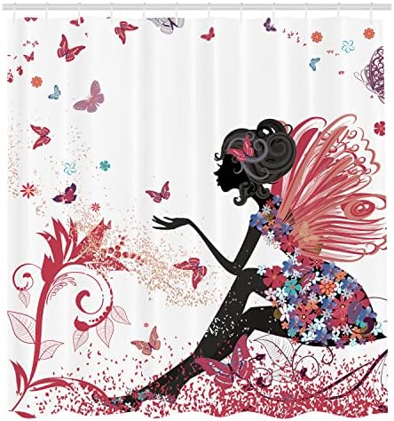 Ambesonne Fantasy Shower Curtain with 12 Hooks Pale Ruby
