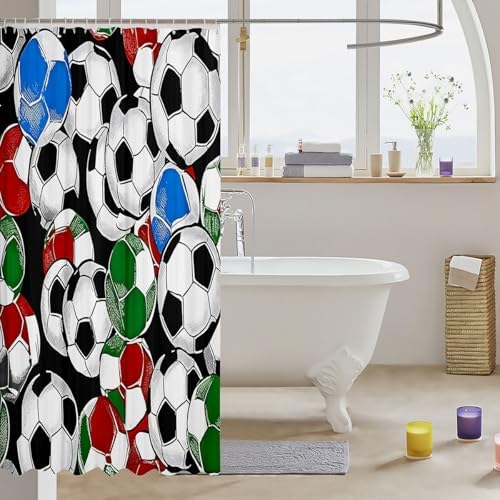 Jejeloiu Football Football Shower Curtain Set
