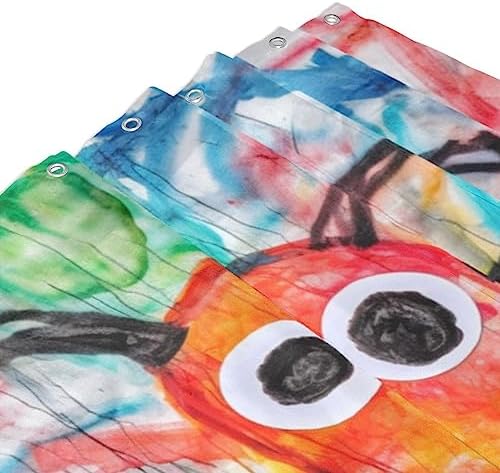 Abstract Octopus Shower Curtain Set with 12 Hooks 72x72in