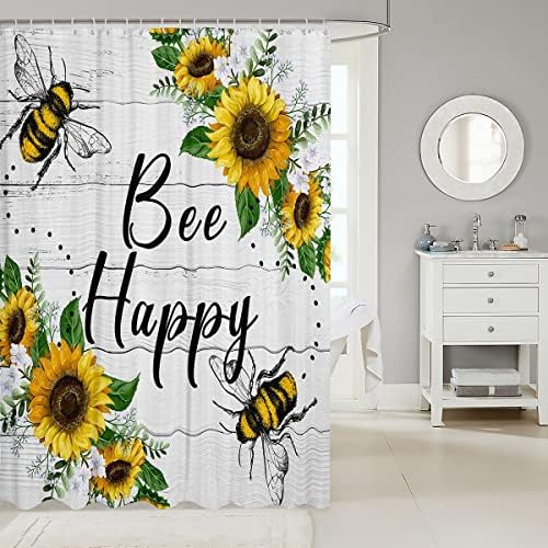 Bee Happy Shower Curtain Fun for Kids