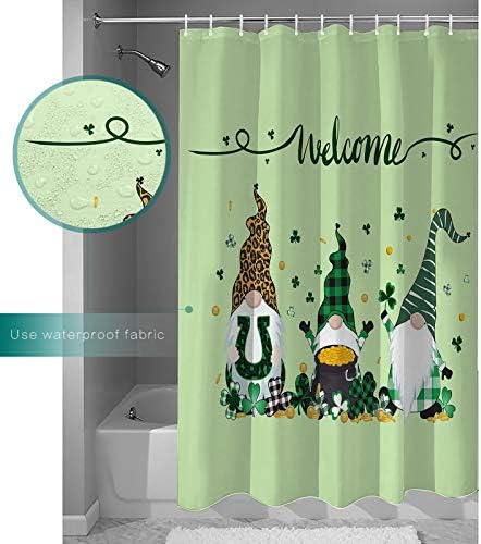 Waterproof Shower Curtain Set Shamrock Design