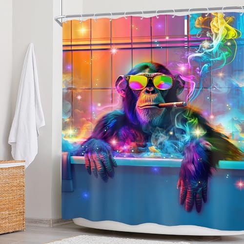 Funny Monkey Waterproof Perfect for Bathroom Decor