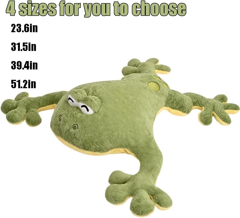 Large Green Giant Plush Frog Hugging Pillow Toy