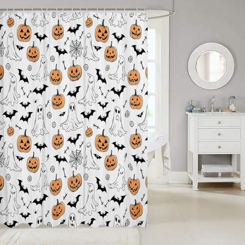 Halloween shower curtain spooktacular 72x78 inches