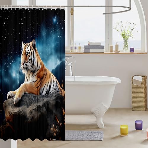 Tiger Wildlife Couple 72x72-inch Shower curtain set for kids