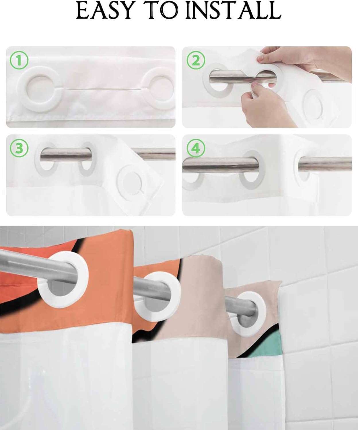 Modern Luxury in the Washroom with Waterproof 36x72-Inch Shower Curtain Set
