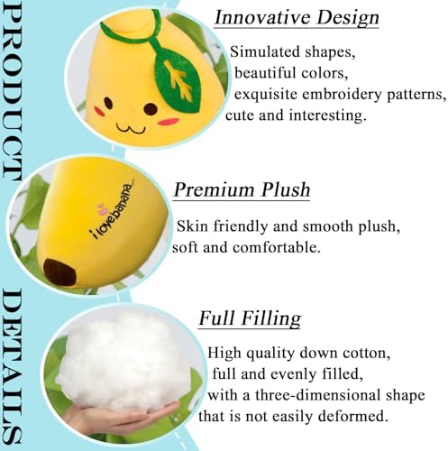 Cute Banana Plush Pillow Stuffed Animal for Kids